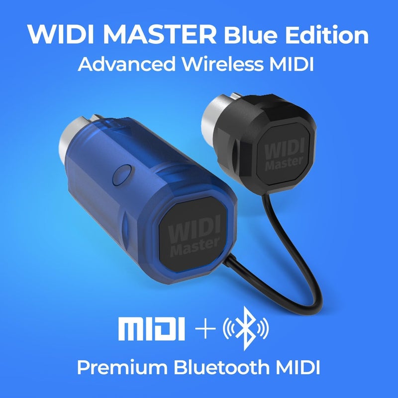 C M E WIDI Master Blue - Limited Edition - Premium Bluetooth MIDI Adapter via 5-pin DIN MIDI - Ultra Low 3ms Latency - Advanced Wireless MIDI for Synthesizer EWI Keytar Pedalboard Digital Piano - Image 2